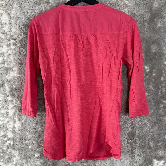Kuhl Sz S Casual Pink 3/4 Sleeve Henley Top Roll Sleeves Pockets Outdoor Hiking - Picture 3 of 8